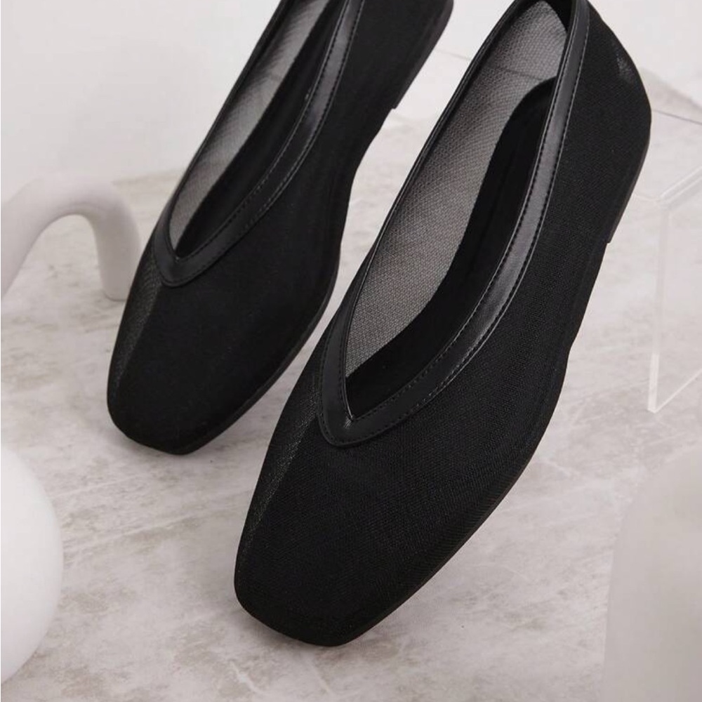 SHEIN Black Flats Modern Square Toe Loafers